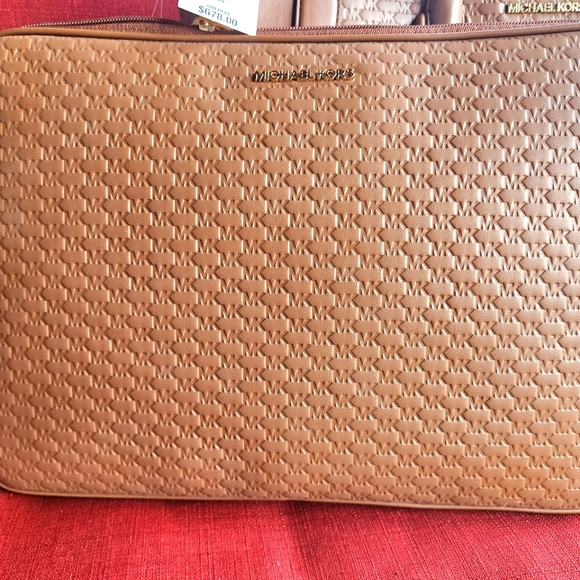 Michael Kors Kali Large Shoulder Tote W/ Laptop Case Vegan Leather Luggage - Picture 9 of 14